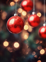 Christmas decoration with x'mas ball, christmas tree