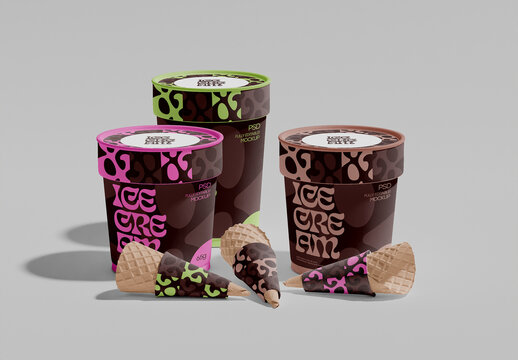 Set of Ice Cream Mockup