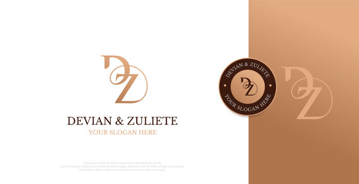 Initial DZ Logo Design Vector 