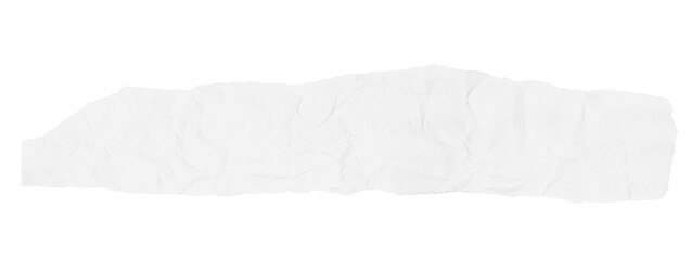 A piece of white crumpled paper on a blank background.