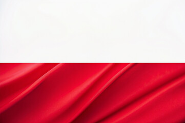 Flag of Poland close-up with drapery.