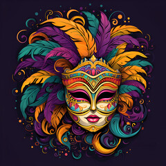 Illustration of carnival mask