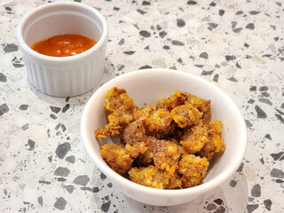 crispy chicken popcorn in bowl