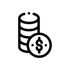 coin stack line icon