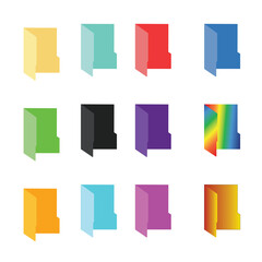 Set of colorful folders icon, Collection of Multi-Colored Rainbow Folder, windows folder - obrazy, fototapety, plakaty