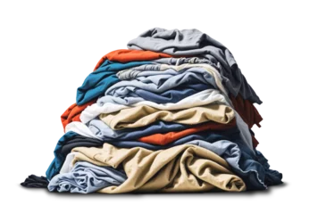 Fotobehang Pile of dirty clothes isolated on transparent background © magann