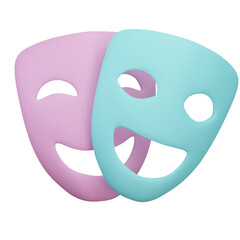 Theater Mask 3D Illustration