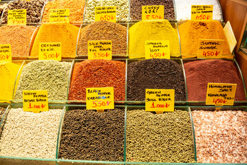 A variety of spices at Spice Bazaar