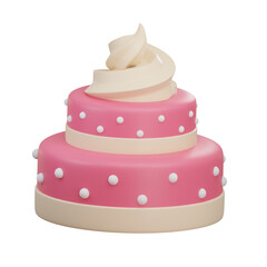 Birthday Cake 3D Illustration