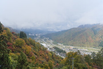 Fototapeta na wymiar 湯沢高原から見える景色、曇り　View from Yuzawa Plateau