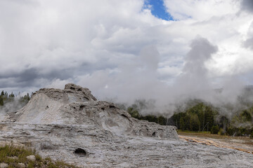 The area around the Castle Geyser in the Upper Geyser Basin in Yellowstone National Park
