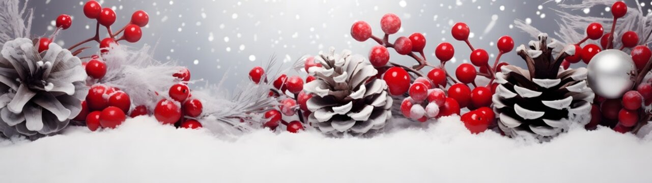 frise d&eacute;coration de no&euml;l, g&eacute;n&eacute;r&eacute; par IA