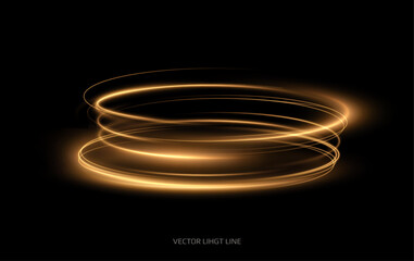 Luminous gold podium lines png of speed. Light glowing effect png. Abstract motion lines. Light trail wave, fire path trace line, car lights, optic fiber and incandescence curve twirl	