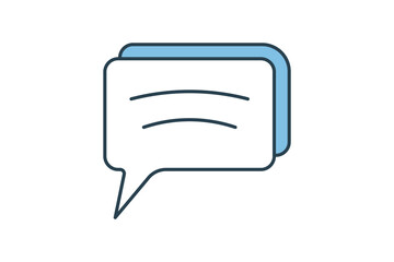 comment bubble Icon related to Feedback and Review. suitable for web site, app, user interfaces, printable etc. Flat line icon style. Simple vector design editable