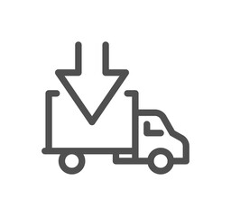 Obraz premium Truck delivery related icon outline and linear symbol. 