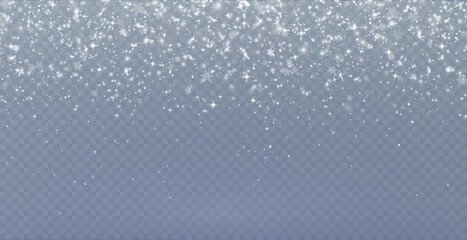 Christmas background. Powder PNG. Magic bokeh shines with white dust. Small realistic glare on a transparent Png background. Design element for cards, invitations, backgrounds, screensavers.	
