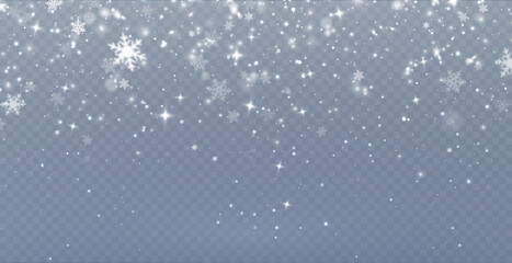 Christmas background. Powder PNG. Magic bokeh shines with white dust. Small realistic glare on a transparent Png background. Design element for cards, invitations, backgrounds, screensavers.	
