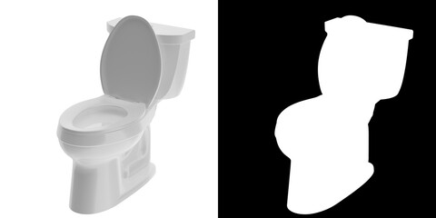 3D rendering illustration of a flush toilet