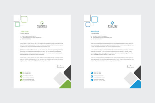 Abstract Corporate Business Style Letterhead Design Vector Template For Your Project. Simple And Clean Print Ready Design, Elegant Flat Design Vector Illustration.