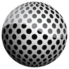 Abstract pattern cover black and white 3D ball.  illustration on dark background.