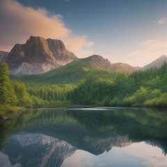 Fototapeta premium lake in the morning