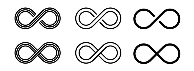 Infinity symbols. Eternal, limitless, endless, logo . vector illustration