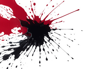 black red color splash isolated on transparent background