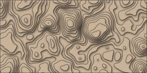 Trending modern abstract paper cut out Contour map background. Geography terrain & scheme. Topography grid counter map. Geographic line mountain relief with ines or wavy backdrop background.