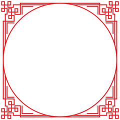 red frame with Chinese New Year decorations