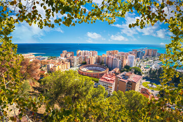 Malaga panoramic aerial view from the hill