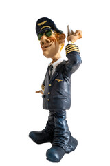  figurine pilote de ligne sur fond transparent