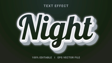 Best 3d editable night text effect vector graphic style