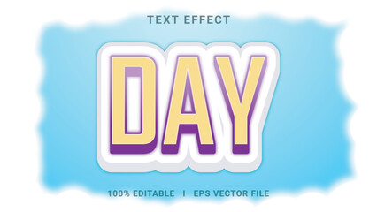Best 3d editable day text effect vector graphic style