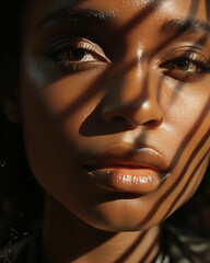 Fototapeta premium Portrait Photography of a Beautiful African American Female Model