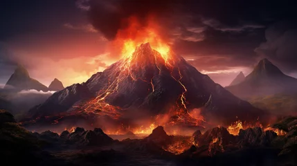 Fotobehang Volcano Generative AI © Quentin