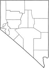 doodle freehand drawing of nevada state map.