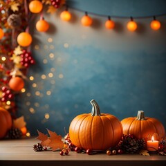 Naklejka na ściany i meble halloween background with pumpkin