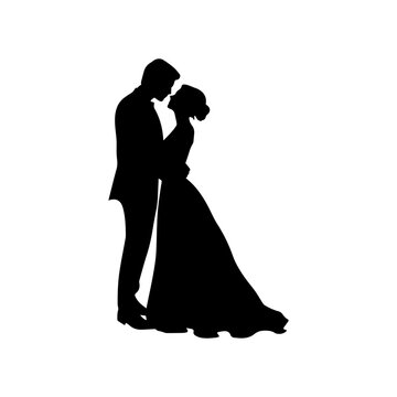 recommend clip art: silhouette of bride and groom