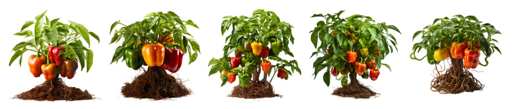 Plant of Colorful bell peppers