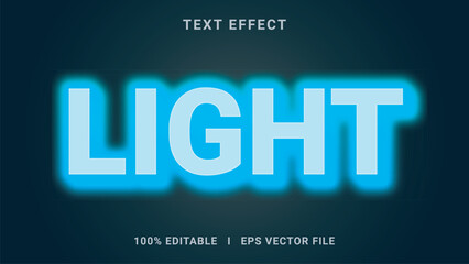 Vector light 3d neon text effect style