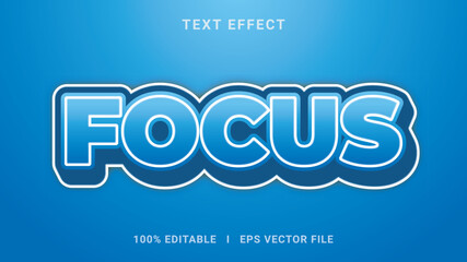 Vector focus 3d text effect style