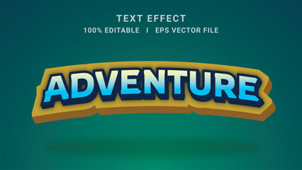 Vector adventure 3d text effect style