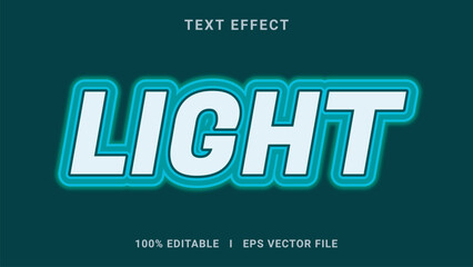 Vector light 3d text effect style