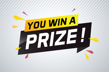 you win prize word concept vector illustration with 3d style for use landing page, template, ui, web, mobile app, poster, banner, flyer, background, gift card, coupon, wallpaper