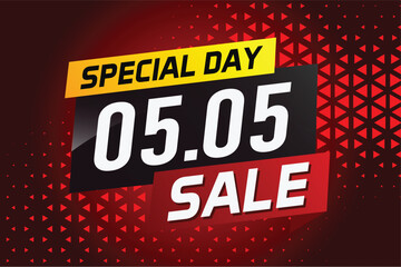 5.5 Special day sale word concept vector illustration with ribbon and 3d style for use landing page, template, ui, web, mobile app, poster, banner, flyer, background, gift card, coupon