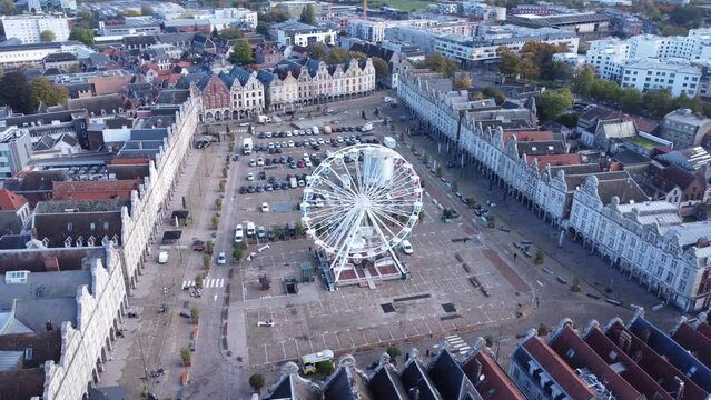 drone video Grand Place Arras France europe