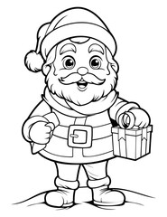 Fototapeta premium Santa Claus with Christmas wreath and gifts
