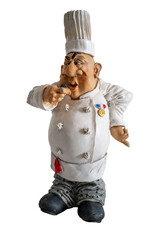 figurine chef cuisinier de face sur fond transparent - obrazy, fototapety, plakaty