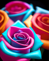 Multi coloured roses