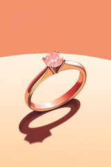 Minimal engagement ring illustration